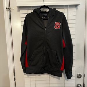 DARK grey NC State Zip Up Hoodie